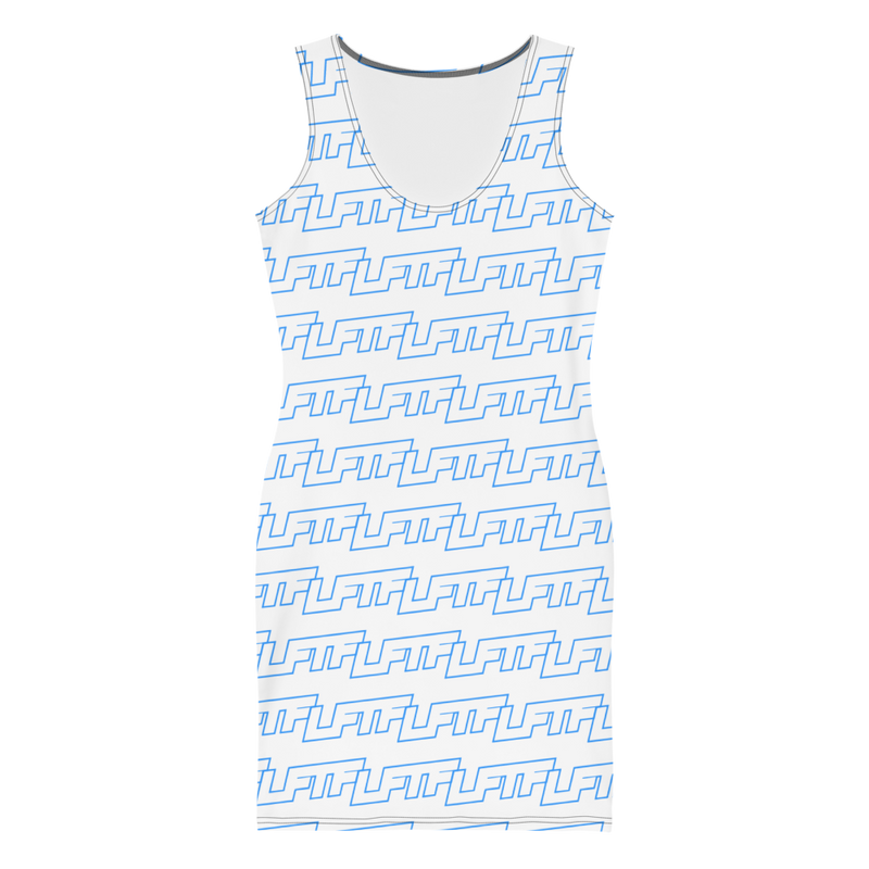 LFTF All Over Dress White/Aqua