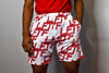 LFTF WHT/RED ALL Over Print Shorts