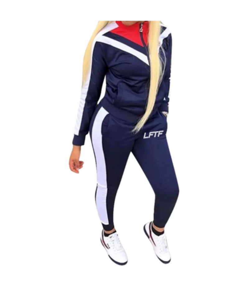 LFTF Ladies Color Block Blue/Red/White Tracksuit